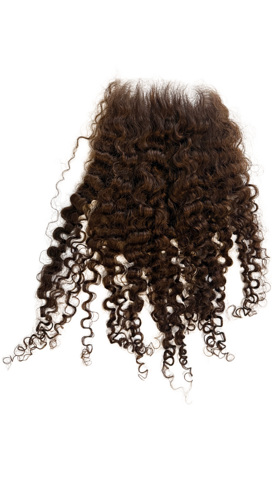 Brown Baby Curly Transparent Swiss 5X5 Closure